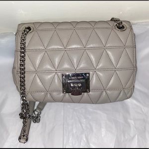 Michael Kors gray quilted shoulder bag crossbody